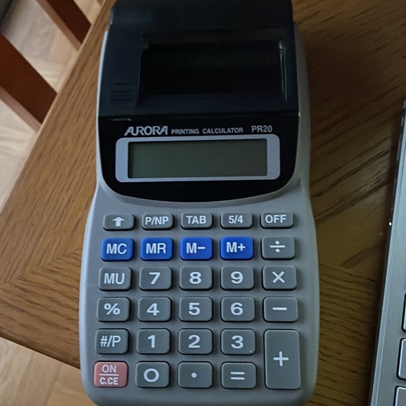Aurora Printing Calculator PR20 Battery Power Only Pre-Owned - Picture 2 of 2